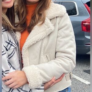 Saks fifth avenue Sherpa biker moto jacket.